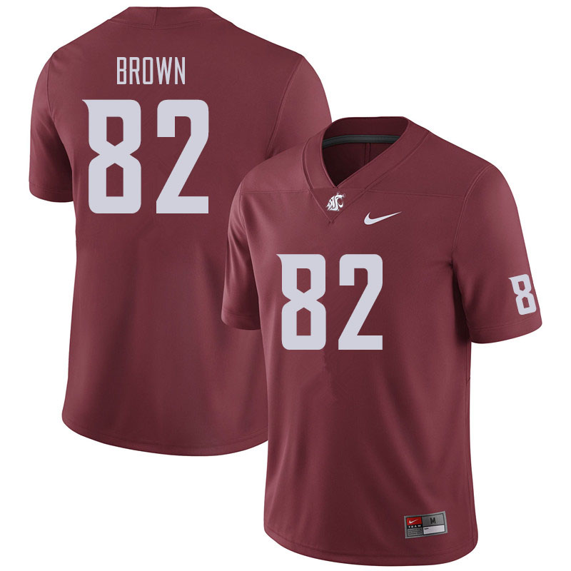 Washington State Cougars #82 Travion Brown Football Jerseys Sale-Crimson